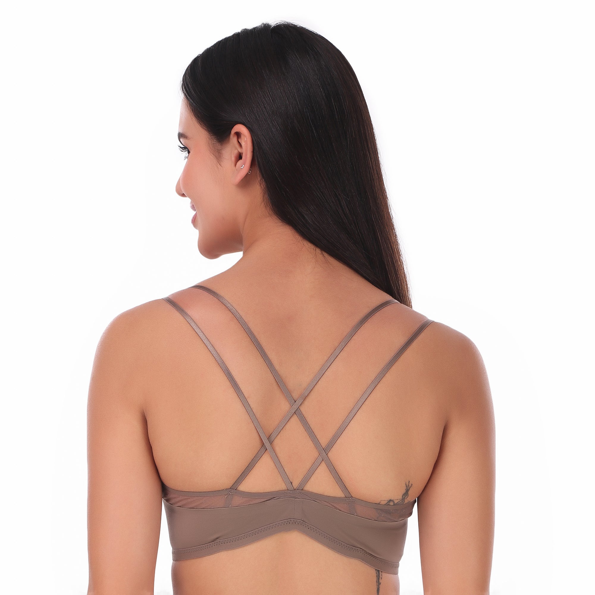 AXTZH-XBRADK6318 Tortilla Padded Front Open Plunge Bra
