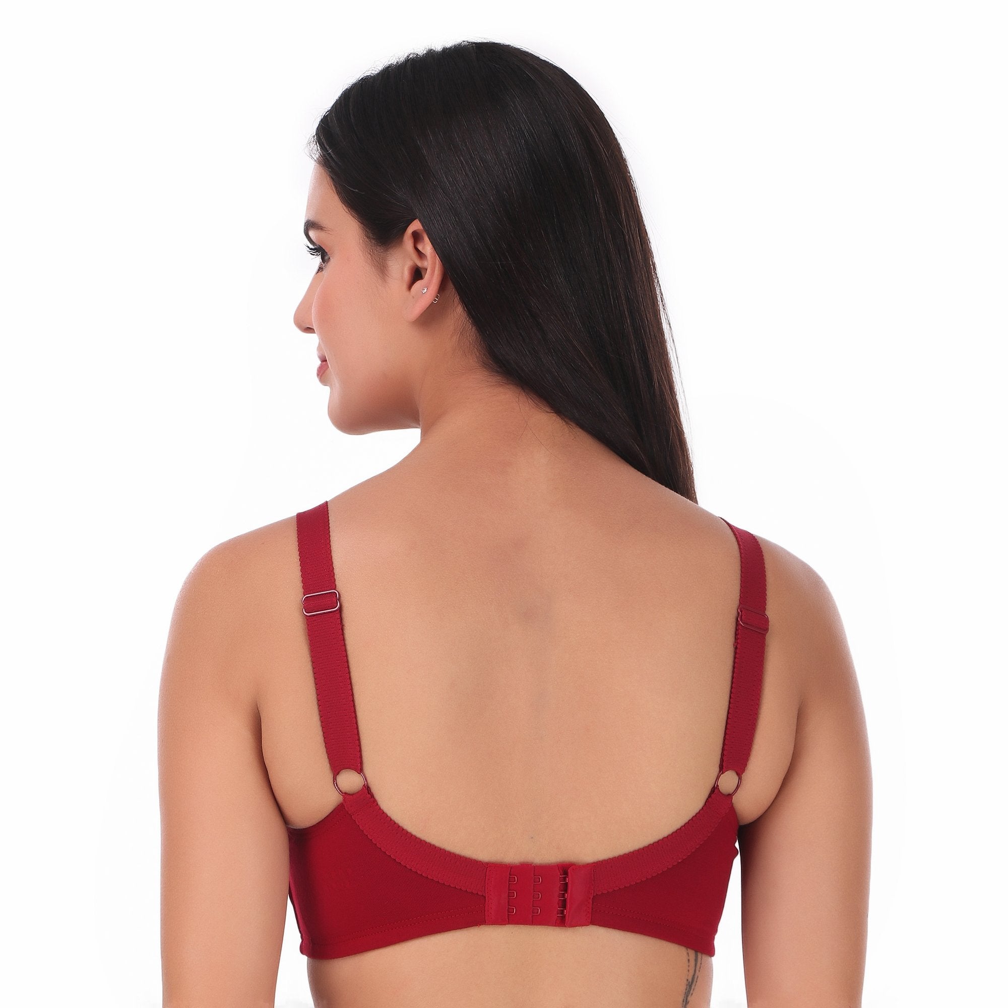 Buy Enamor A014 M-Frame Contouring Full Support Bra - Supima Cotton  Non-Padded Wirefree - Black - A014 Online