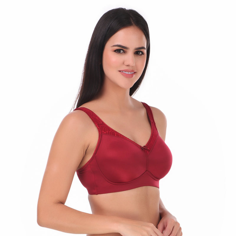 AMANTE BRA -BRA78001 Elegant Support Non-padded & Non-wired Henna Bra