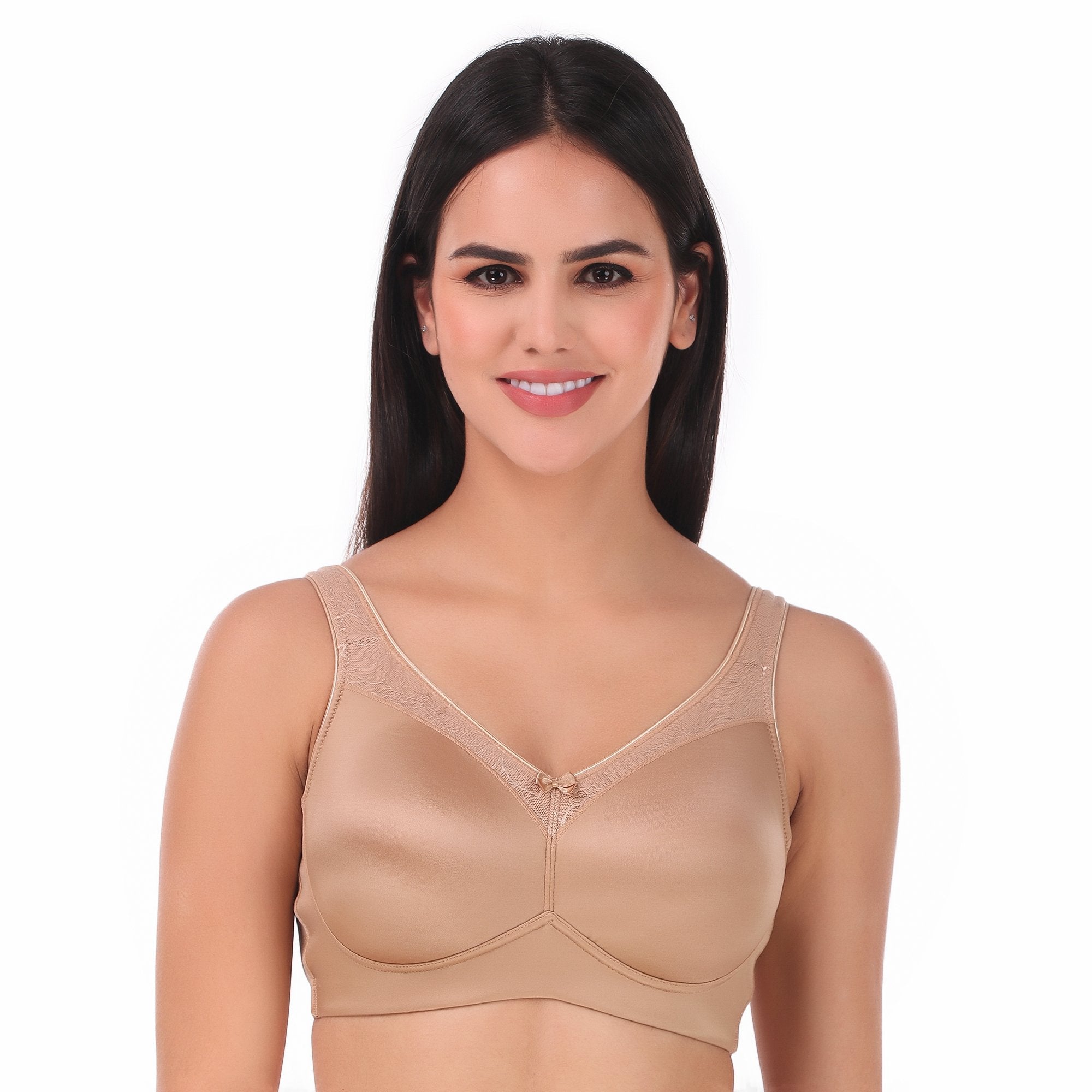 Buy Amante Lace Non Padded Non-Wired Full Coverage Elegant Support Bra-  Purple online