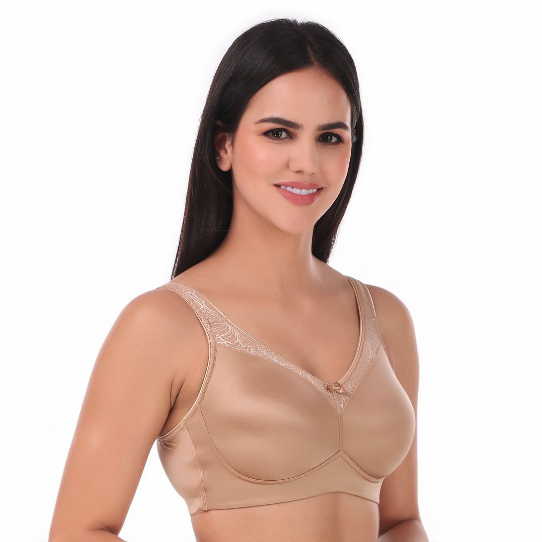 AMANTE BRA -BRA78001 Elegant Support Non-padded & Non-wired Sandalwood Bra