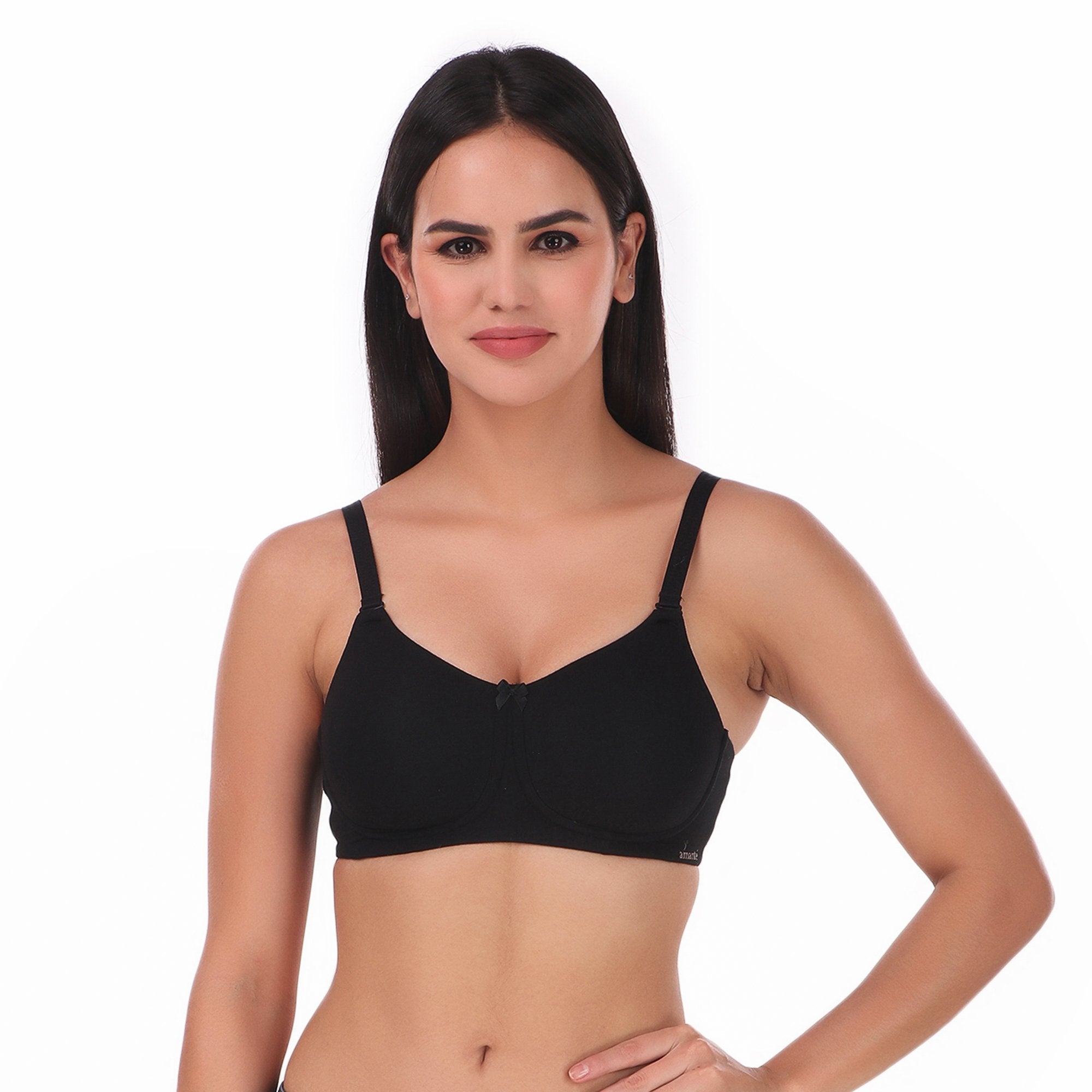Buy Amante Soft Padded Full Coverage Non Wired Bra-Black at Rs.1045 online