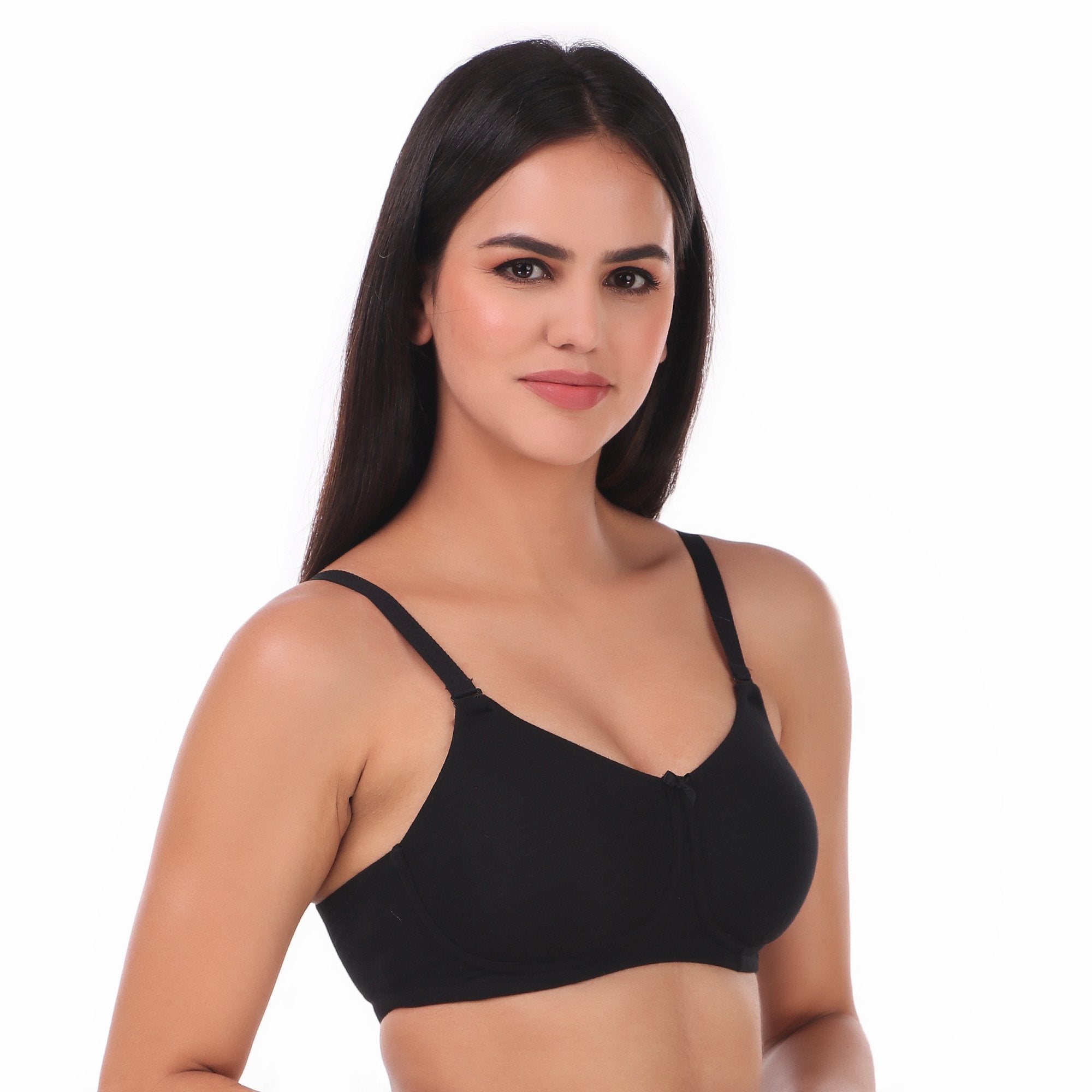 Meera's Era Women's Cotton Blend Sports Bra Non Padded Pack of  1(Size-28,Color-Black)