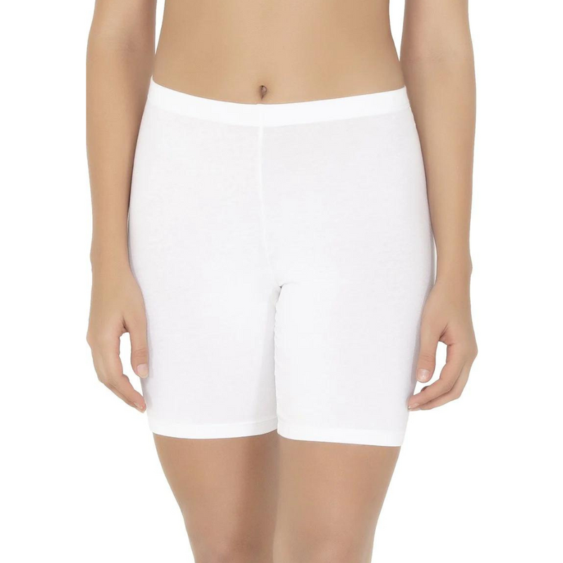 White AMANTE LIN76901 Smooth Mid-thigh Cotton Shortie Liner