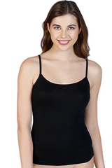 Black AMANTE LIN77001 Spaghetti Strap Modal Camisole