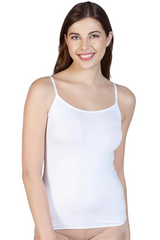 AMANTE LIN77001 White Spaghetti Strap Modal Camisole