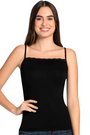 AMANTE LIN82801 Black Modal Lace Camisole