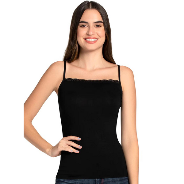 AMANTE LIN82801 Black Modal Lace Camisole