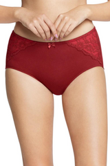 AMANTE PAN75201 Port Wine Cotton Lace Full Brief