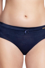 AMANTE PAN88001 Evening Blue Lace Low Rise Seamed Hipster Panty