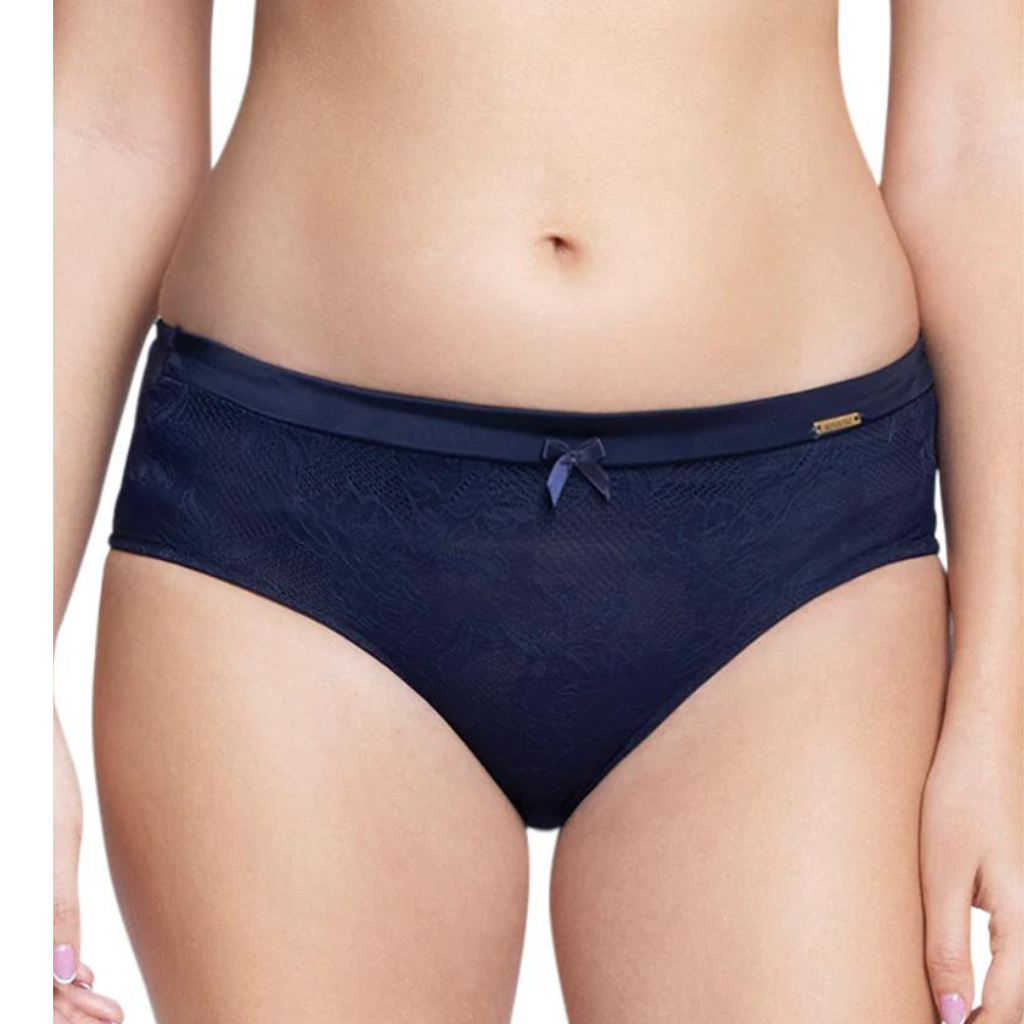 AMANTE PAN88001 Evening Blue Lace Low Rise Seamed Hipster Panty