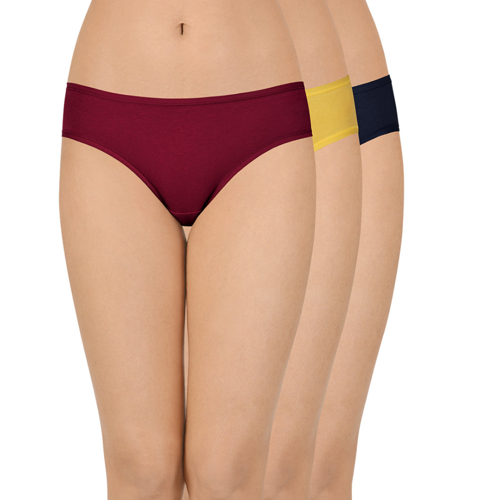 AMANTE PPK33002 Solid Low Rise Bikini Panties (Pack of 3)