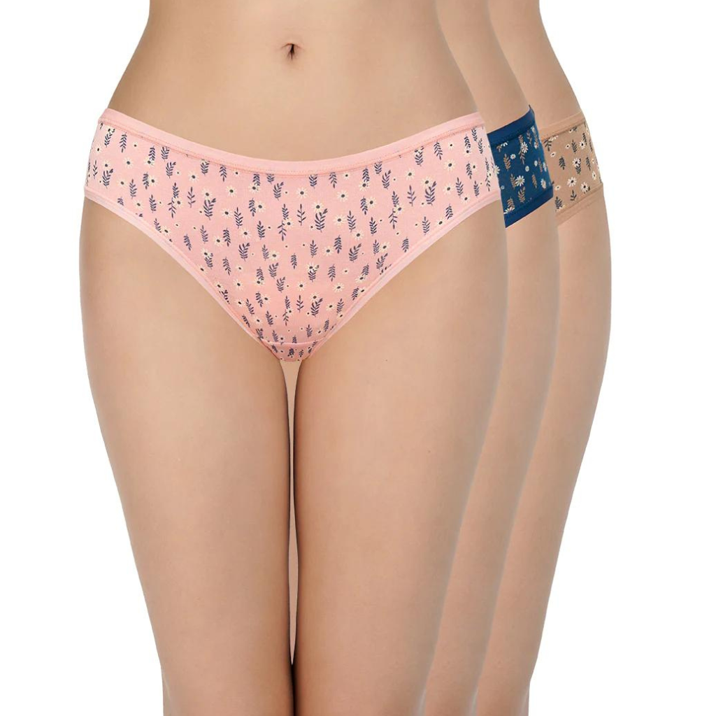 AMANTE PPK33102 Print Low Rise Bikini Panties (Pack of 3)