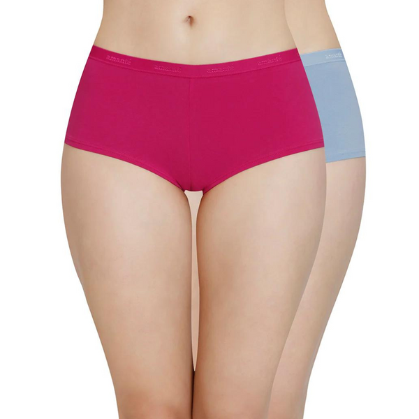 AMANTE PPK62001 Solid Low Rise Boyshort Panties (Pack of 2)