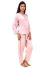 Smooth satin Pyjamas with soft lace Set