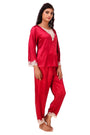 AXTZH-XNSL037 Scarlet Smooth satin Pyjamas with soft lace for Women