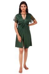 AXTZH-XNSS3P004 luxuriously Smooth satin Night Gown shorts with soft lace Accents - 3 pcs